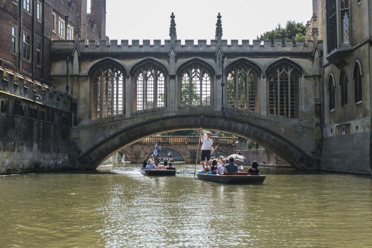Punting on the River Cam beneath the Bridge of Sighs, Cambridge