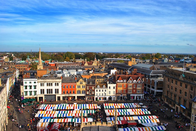 Stalls on Cambridge Market Square